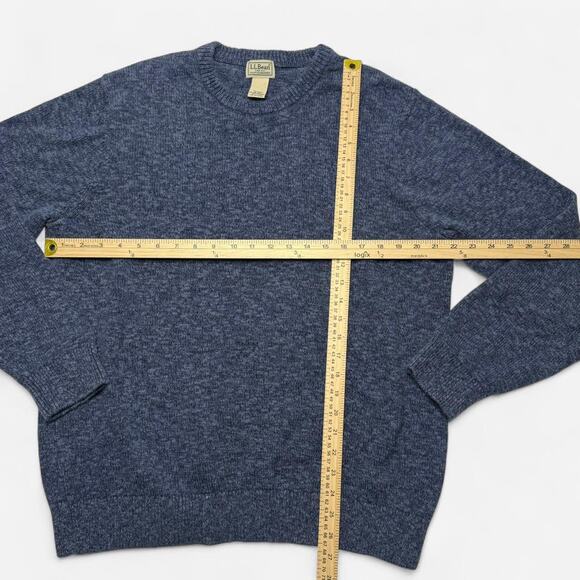 L.L. Bean Blue Cotton Knit Crewneck Sweater Mens XL Classic Vintage Style Fall - Picture 5 of 5